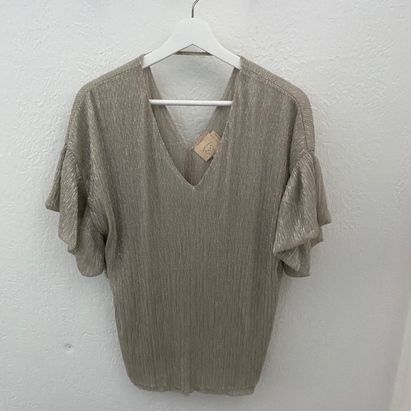 Anthropologie sparkly shiny metallic top - Picture 6 of 6